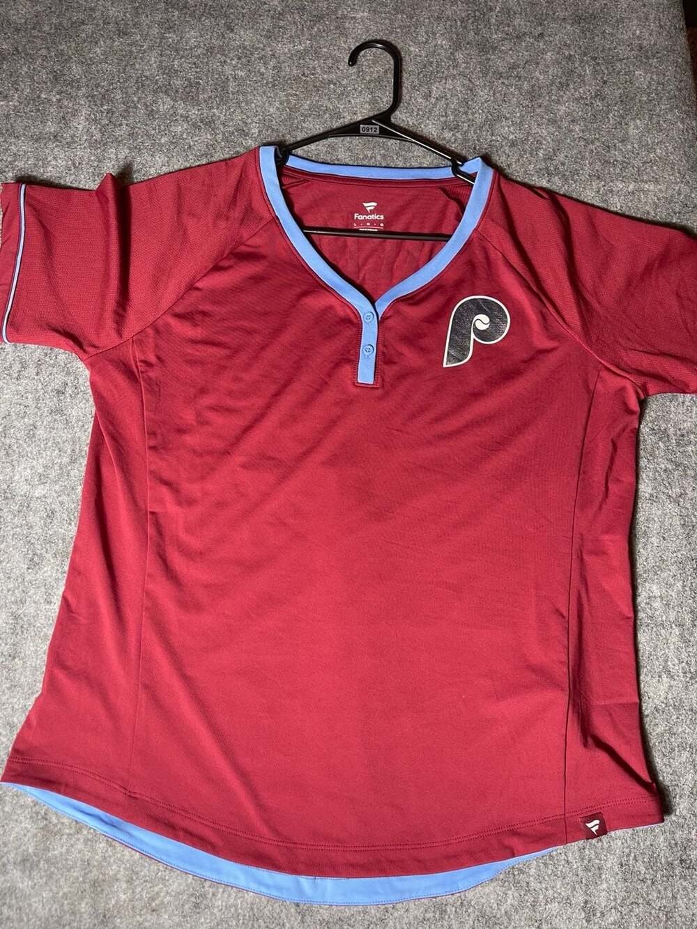 Fanatics Philadelphia Phillies Women's Burgundy V-Neck T-Shirt